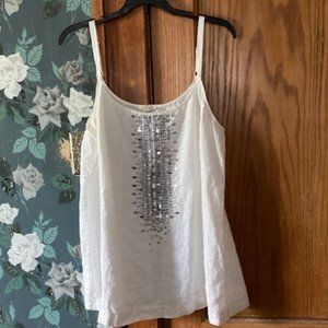 Eileen Fisher White Linen Camisole